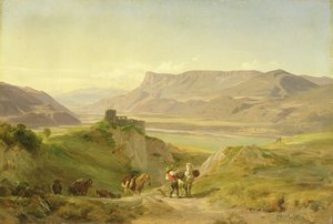 De Ruïnes van Kasteel Brunnenburg in de Etschtal Vallei, 1838